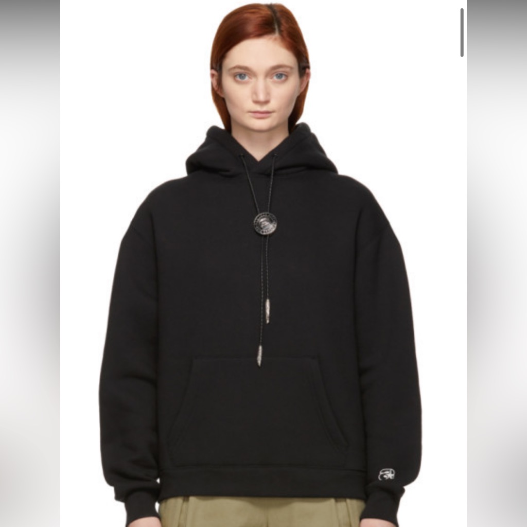 Alexander Wang Black Bolo Tie Classic Hoodie